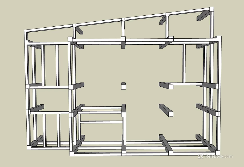 High Strength Industrial Steel Frame Structure for Mechanical Support Machinery Systems 3d model