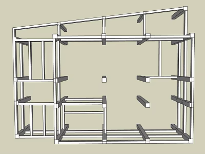 High Strength Industrial Steel Frame Structure for Mechanical Support Machinery Systems 3d model