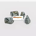 Four Gray Stone And Wood Pieces With Textured Surfaces On White Background