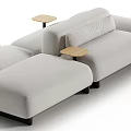 Modern Modular Sectional Sofa Combinations With Side Tables And Color Options 3d model