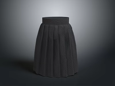 Practical Gray Pleated Household Storage Basket With Textured Design For Home Organization 3d model