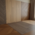 Wood floor gauze curtain 3d model