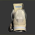 Beige Light Brown Sneakers With Mesh Upper Lace Up AIR Logo White Sole Triangular Accent