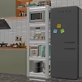 Modern Functional Kitchen Side Cabinet With Multi Layer Shelves For Storing Various Small Kitchen Appliances