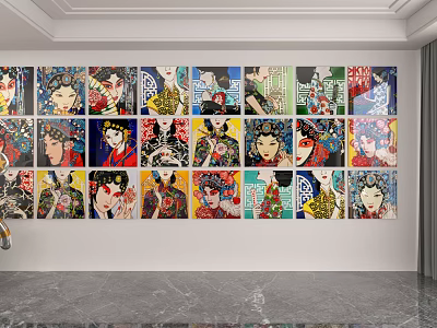 Colorful Artistic Female Portrait Wall Hangings With Multiple Vibrant Designs For Home Decor 3d model