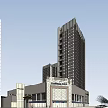Modern Commercial Plaza With Local Mall Escalators Fountains And Pedestrian Area