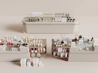 Cosmetics Booth Trade Show Counter Aromatherapy Cosmetics Display Cabinet Perfume 3d model