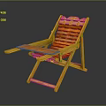 Natural Wooden Folding Lounge Chair with Comfortable Armrests and Backrest Design