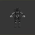 Armored Sci Fi Creature Character With Detailed Metallic Exoskeleton And Menacing Stance