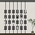 Modern Gray Modular Bookcase Interior Design With Books And Decorative Items 3d model
