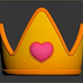 Orange Crown Sculpture With Pink Heart Decoration And Artistic Design