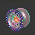 Shiny Rose Gold Car Wheel Rim With Metallic Spoke Design And Branded Center Cap