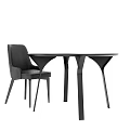 Modern Black Dining Table And Chair Set With Sleek Design And Various Styles 3d model