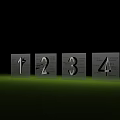 Sequential Numbers One Two Three Four Displayed in Modern Stand Design
