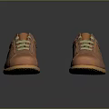 Casual Orange Leather Shoes With Yellow Laces And Beige Stitched Soles