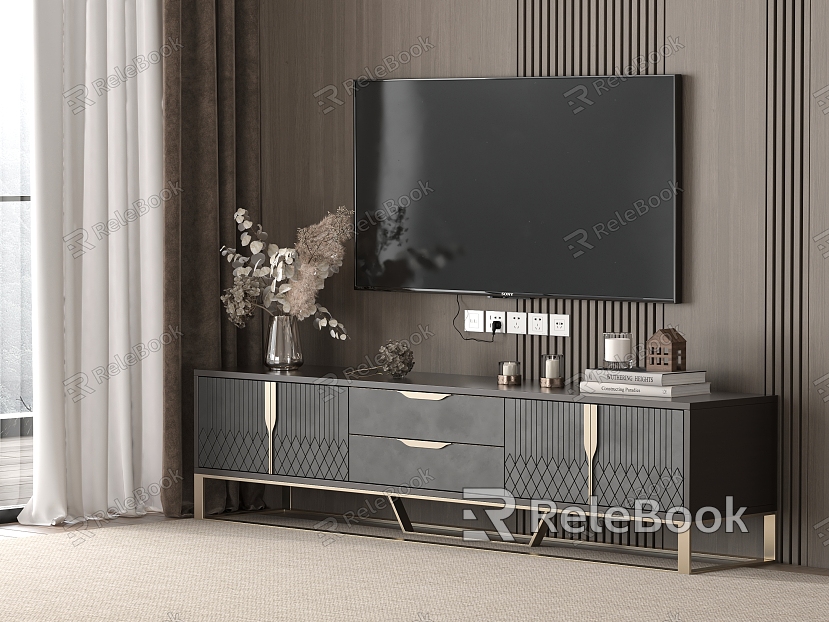 TV Cabinet Storage Cabinet Decorative Cabinet Ornaments model