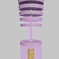 Modern Sleek Chandelier Design With Transparent Glass Cylinder And Metal Spiral Top