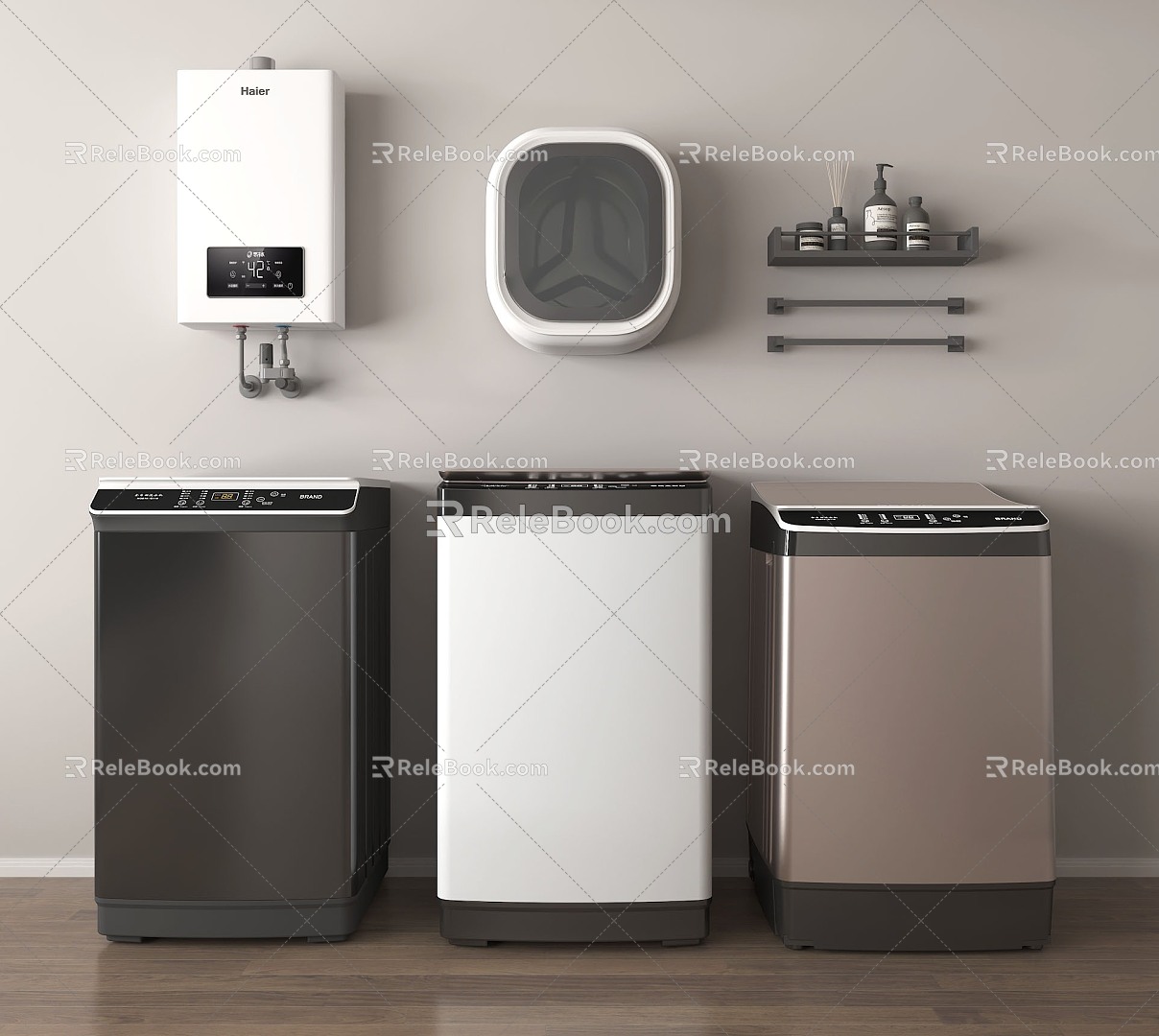 Wall-mounted washing machine Modern washing machine 3d model