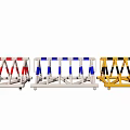Traffic Road Barriers With Red White Blue Yellow Black Stripes And No Entry Signs