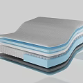 Mattress Layer Structure With Different Support And Comfort Foam Layers 3d model