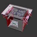 Electronic Testing Instrument With Black Casing Blue Illuminated Display And Red Base Controls 3d model