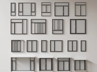 Casement Windows Collection Featuring Various Modern Designs And Sleek Frames 3d model