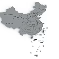 3D China Map Sculpture Carving With Detailed Provincial Boundaries And Geographic Features