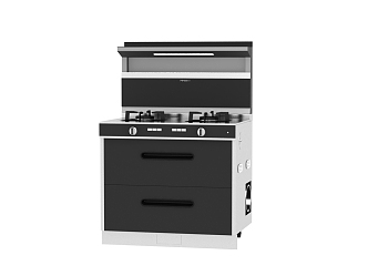 Modern integrated stove 3d model