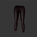 Black Slim Fit Leather Pants With High Waist And Side Pockets Design