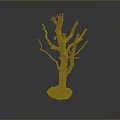 Decorative Wooden Tree Sculpture With Stone Base And Natural Branch Design