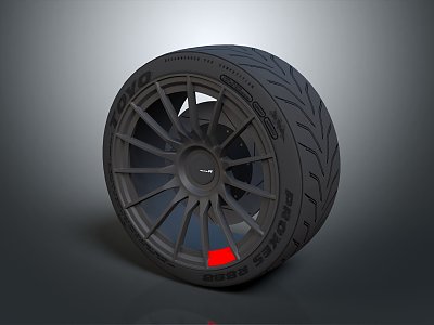 Modern tire wheel hub new tire car tire car wheel hub 3d model