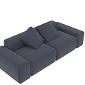 Dark Gray Textured Sectional Sofa With Modular Design And Plush Cushions 3d model