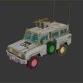 UN White Armored Vehicle With Roof Mounted Equipment And Off Road Features