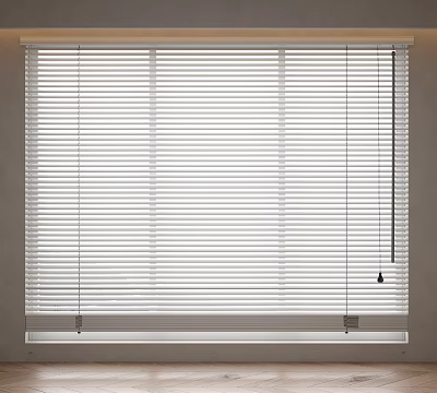 White Horizontal Window Blinds for Light Filtering and Home Decor Enhancement 3d model