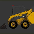 Yellow Skid Steer Loader with Front Bucket and Dirt Marks Construction Vehicle 3d model
