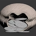 Silver Coin Jewelry Spilling From Linen Pouch On Reflective Black Surface