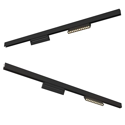 Modern Black Long Strip LED Ceiling Lights For Home Interior Decoration 3d model