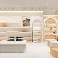 JURI Modern Retail Store Interior With Display Shelves Seating And Glass Front