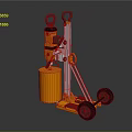Orange Cylinder Hydraulic Jack With Wheel Cart And Metal Handle