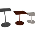 Modern Side Tables With Round Bases Square Tops And Different Color Designs 3d model