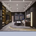 Modern Luxury Living Room With Sofa Coffee Table Floor Lamp TV Bookshelf And Rug