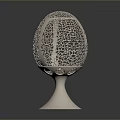 Elegant Lighting Combination with Egg-shaped Hollow-out Design and White Base