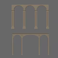 Light Colored Architectural Decorative Columns And Archway Molding Design Elements 3d model
