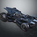 Advanced Black Batmobile Inspired Armored Weapon Vehicle Combat Design Features Details 3d model