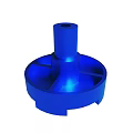 Blue Industrial Mechanical Component With Cylindrical Structure And Base 3d model