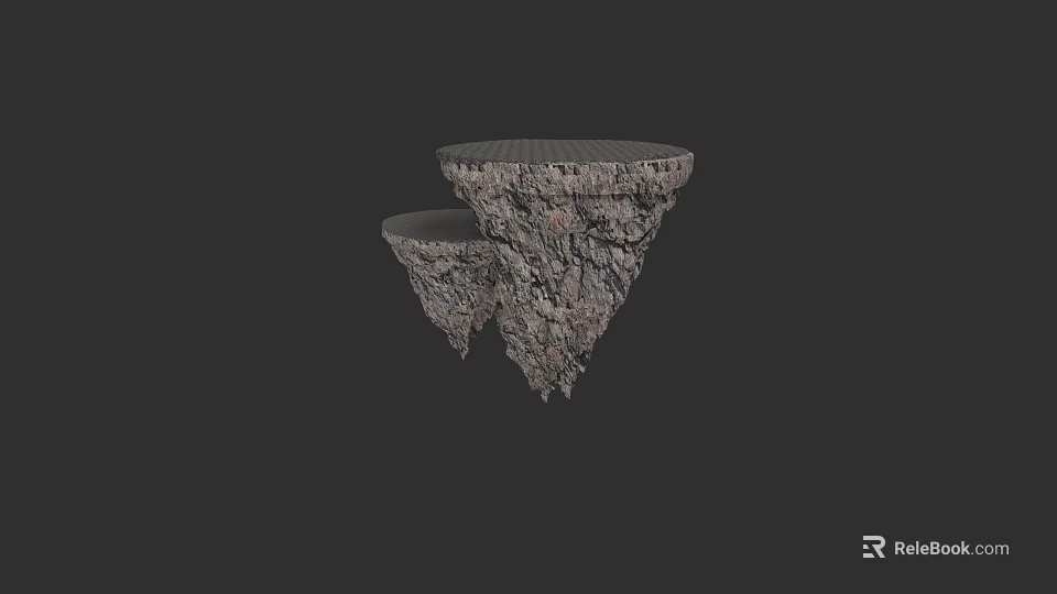 Modern Sofa and Coffee Table Set With Natural Rock Texture Floating Flat Surface 3d model