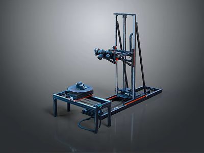 Industrial Mechanical Device With Metal Frame And Rotating Components Structure Design 3d model