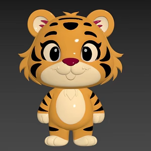 cartoon tiger 3d model