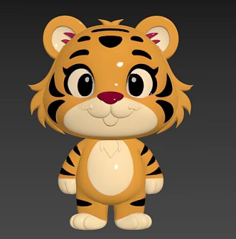 cartoon tiger 3d model