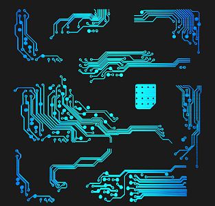 Modern science and technology line science and technology line elements 3d model